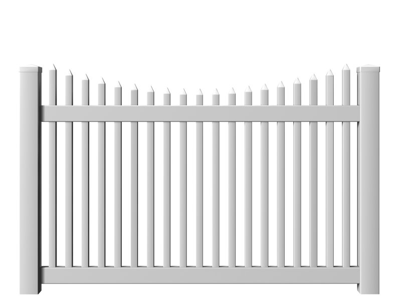 1in curved picket pvc fence